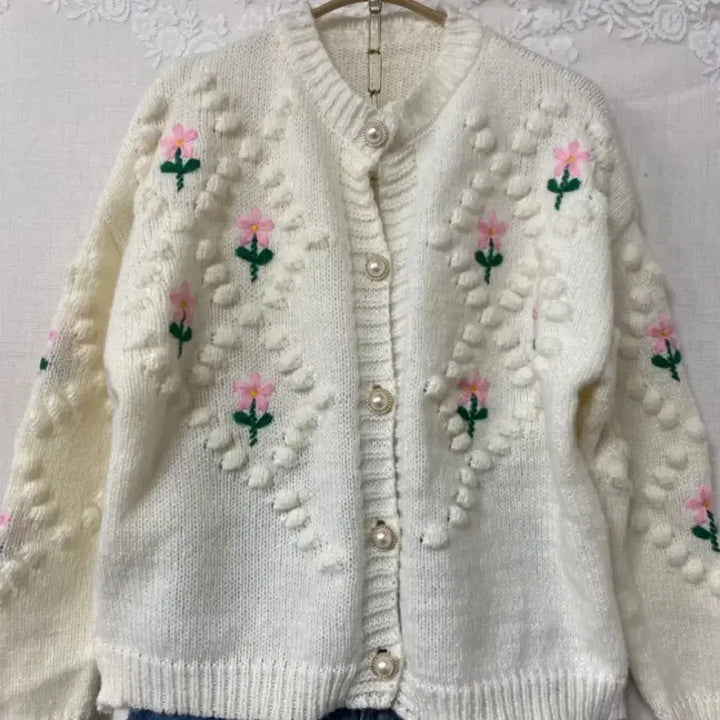 [BUNJANG] Time Maju Embroidered Flower Cardigan / 플라워자수 가디건^^ - 타임 마쥬 산드로