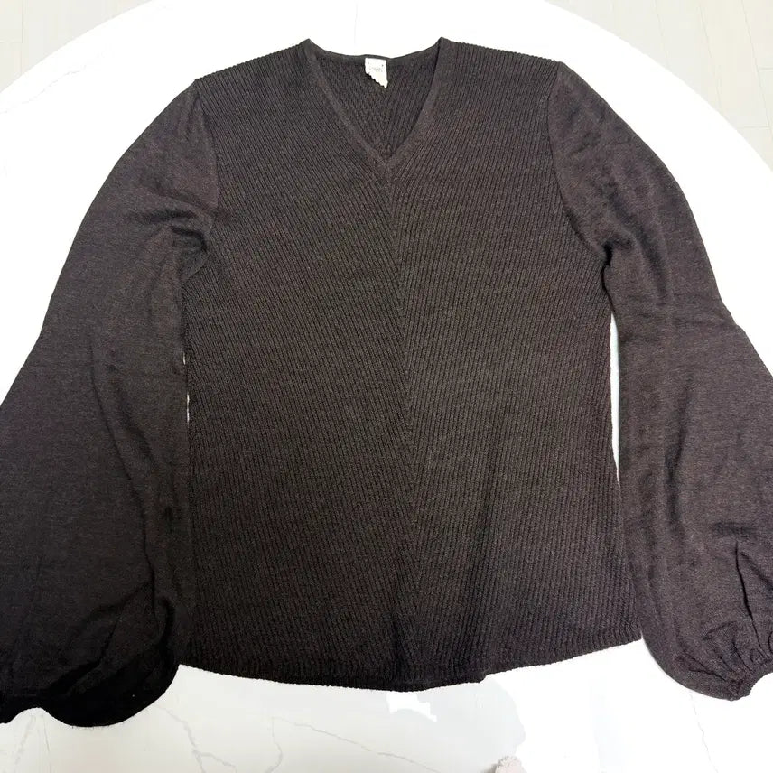 [BUNJANG] Hermès V-Neck Knit Sweater Brown / 급처 정품 에르메스 브이넥 니트 브라운