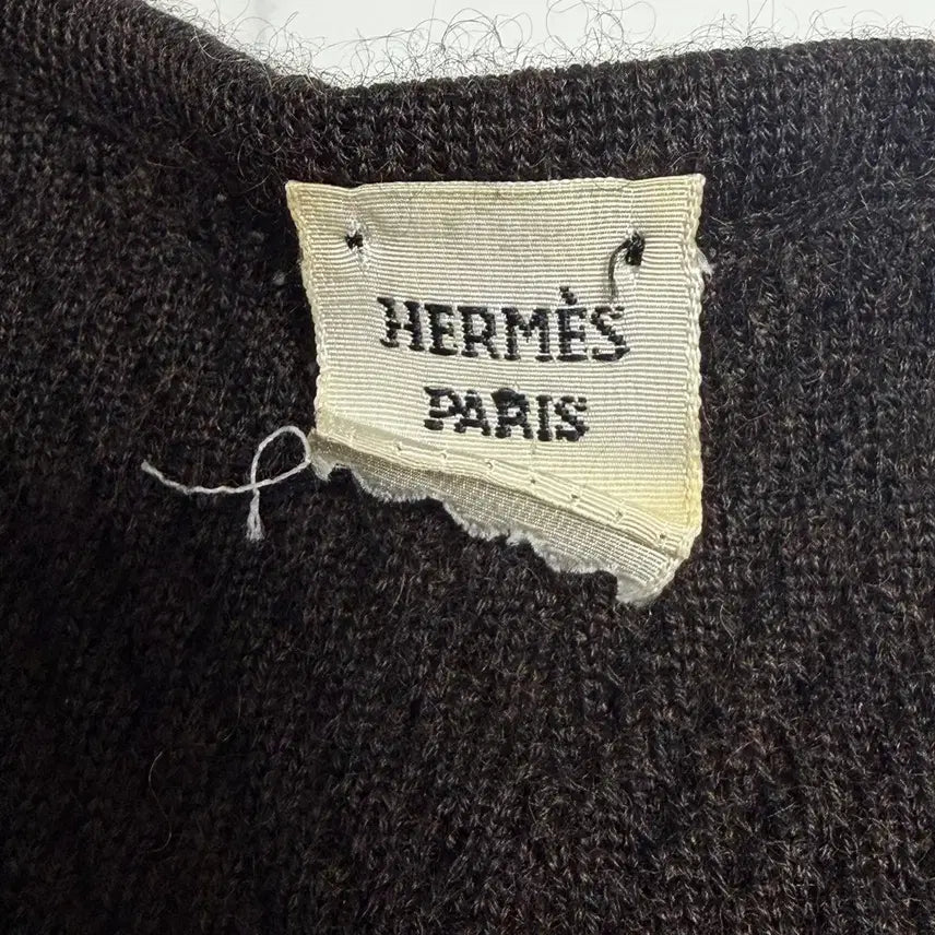 [BUNJANG] Hermès V-Neck Knit Sweater Brown / 급처 정품 에르메스 브이넥 니트 브라운