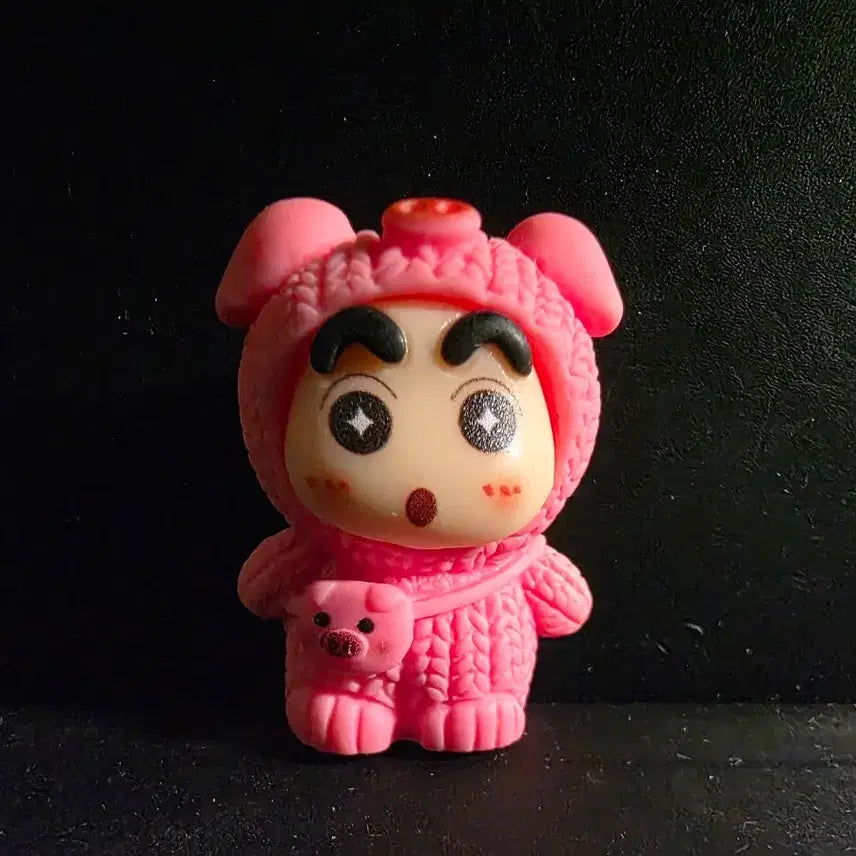 [BUNJANG] Crayon Shin-chan Pink Pig Knit Costume Figure / (심쿵디테일) 짱구 분홍 돼지 니트 코스튬 피규어 판매합니다