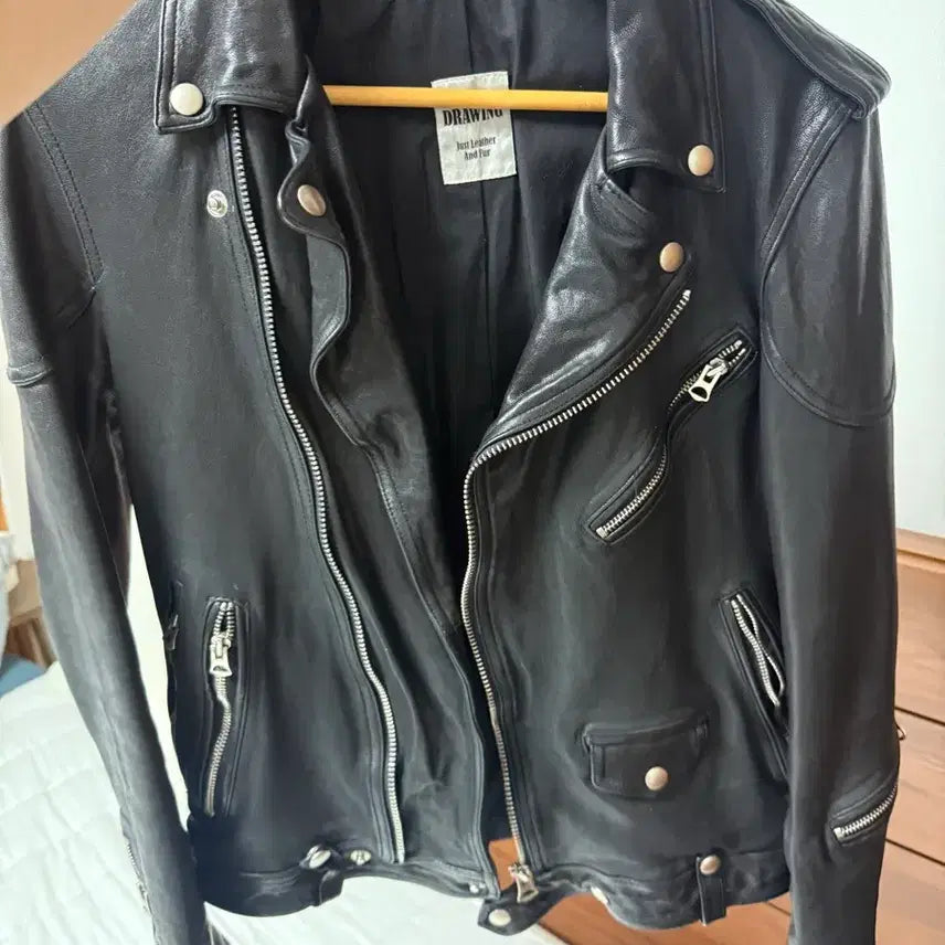 [BUNJANG] Suspic Lambskin Leather Rider Jacket / 슈스픽 양가죽 라이더 55