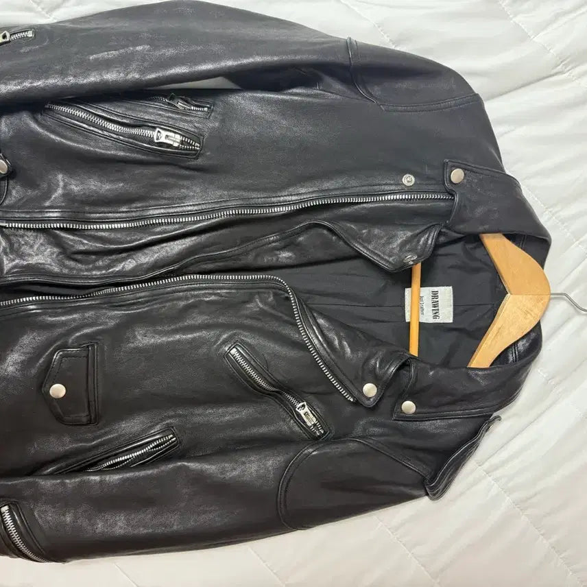 [BUNJANG] Suspic Lambskin Leather Rider Jacket / 슈스픽 양가죽 라이더 55