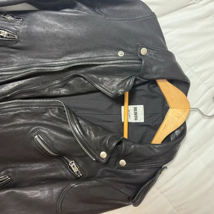 [BUNJANG] Suspic Lambskin Leather Rider Jacket / 슈스픽 양가죽 라이더 55