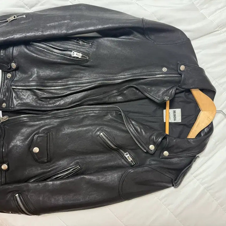 [BUNJANG] Suspic Lambskin Leather Rider Jacket / 슈스픽 양가죽 라이더 55
