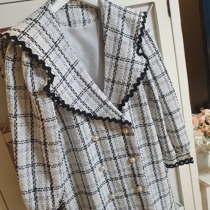 [BUNJANG] Tweed Long Dress / 트위드 롱원피스/55~66