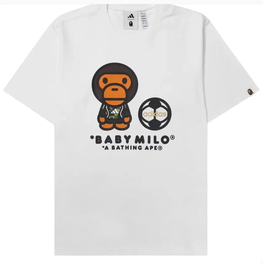 [BUNJANG] Adidas x BAPE Baby Milo T-shirt White / 아디다스 x 베이프 베이비 마일로 티셔츠 화이트