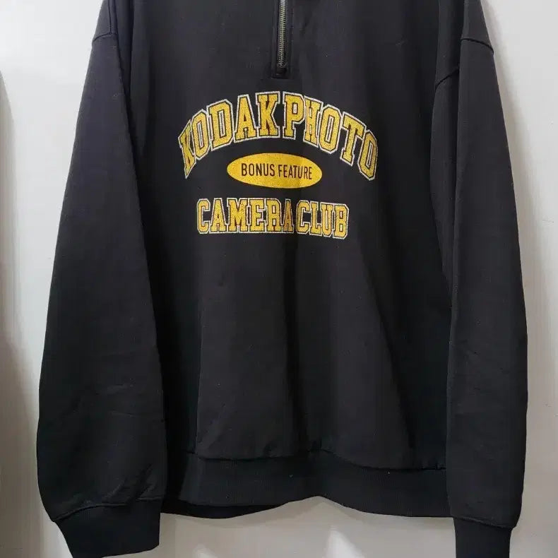 [BUNJANG] Kodak Half Zip-Up Sweatshirt Black / 코닥 포토 하프집업 맨투맨 블랙