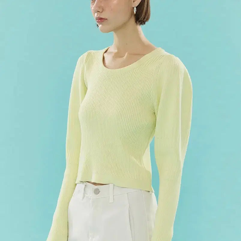 [BUNJANG] Aui Volume Sleeve Knit Top / 아위 볼륨슬리브 니트