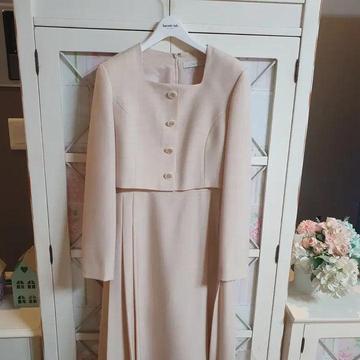 [BUNJANG] Line Spring Long Dress (Ivory, Size 55) / Line 봄 롱원피스/55
