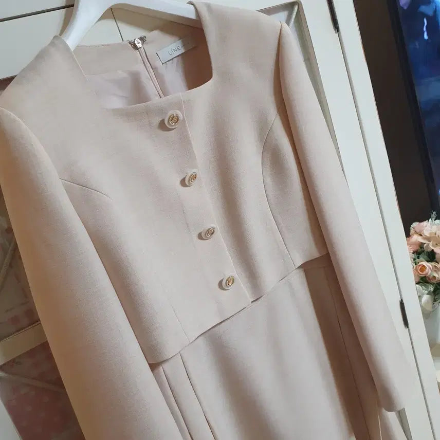 [BUNJANG] Line Spring Long Dress (Ivory, Size 55) / Line 봄 롱원피스/55