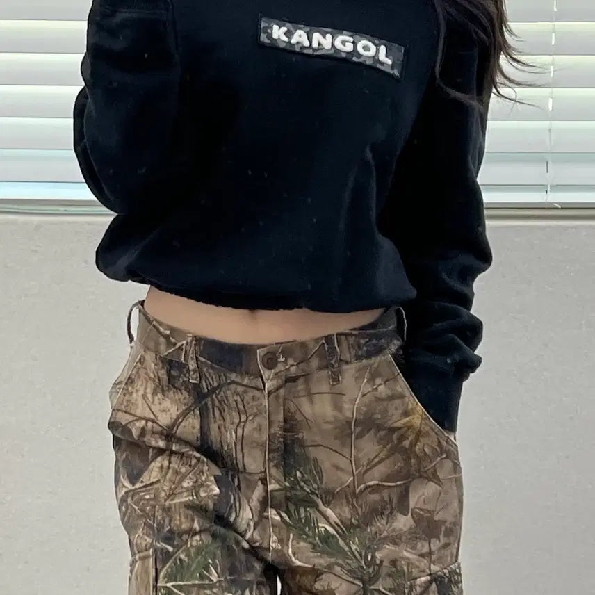 [BUNJANG] Kangol Custom Crop Sweatshirt / (WOMEN)캉골 크롭 맨투맨-M1748