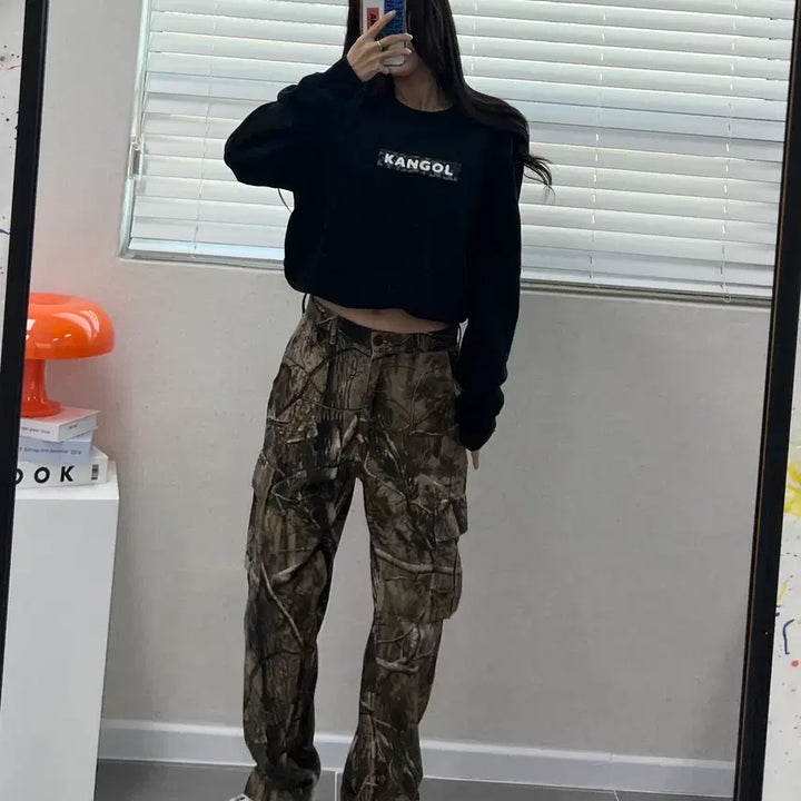 [BUNJANG] Kangol Custom Crop Sweatshirt / (WOMEN)캉골 크롭 맨투맨-M1748