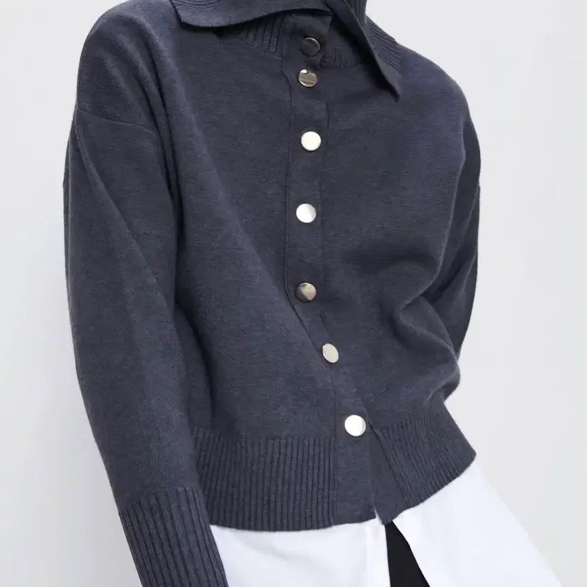 [BUNJANG] ZARA Collar Neck Knit Cardigan S / 자라 카라넥 니트 가디건 S