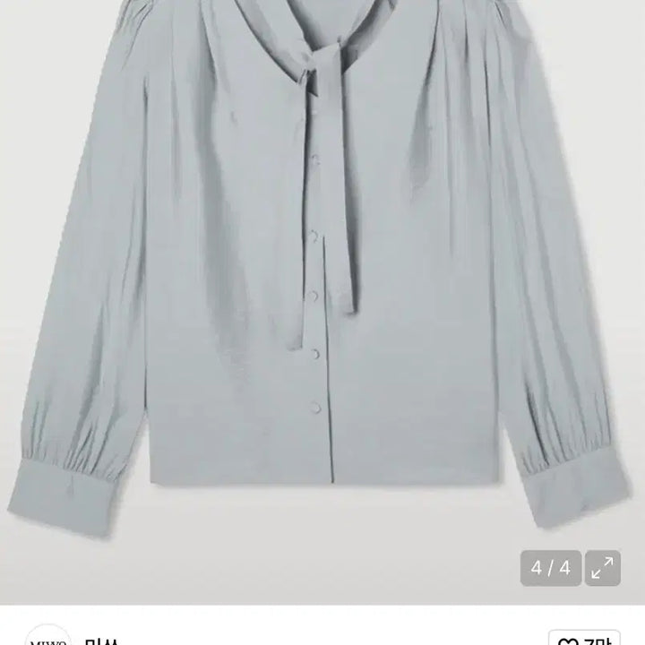 [BUNJANG] Mixxo Hyunji V-Neck Tie Blouse - Blue (Size S) / (새상품) 환승연애 현지 미쏘 블라우스 v넥 타이 블라우스 블루 S