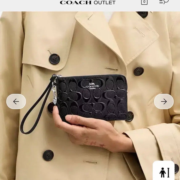 [BUNJANG] Coach Signature Canvas Zip Wallet / 코치 시그니처 캔버스 집 월렛 실버