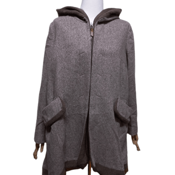 [BUNJANG] Son Jung Wan Lambskin Hooded Wool Coat / 손정완 정품 양가죽배색 여성 추동용 여자후드모직코트자켓88-94