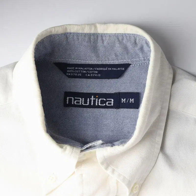 [BUNJANG] Nautica Vintage Oxford Button-Down White Shirt / 노티카 빈티지 옥스퍼드 버튼다운 화이트 셔츠 M
