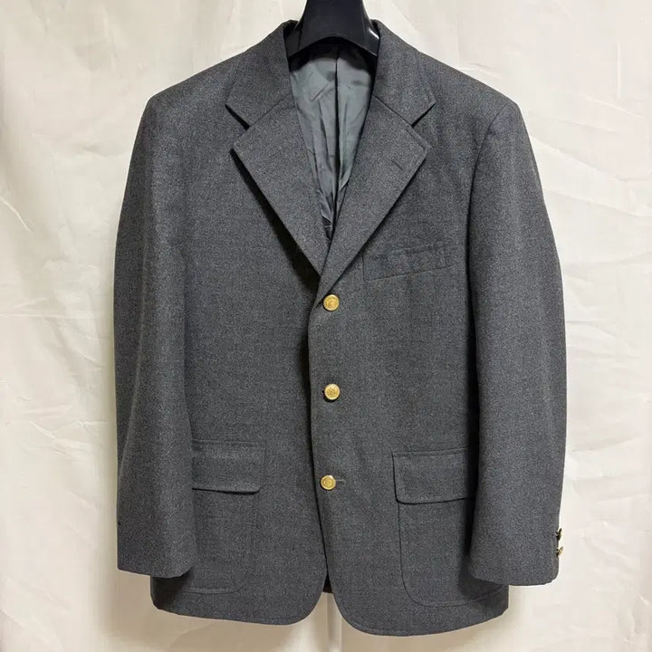[BUNJANG] J.PRESS 3 Roll 2 Wool Gold Blazer / 제이프레스 3 roll 2 울 금장 블레이저 / 그레이, L