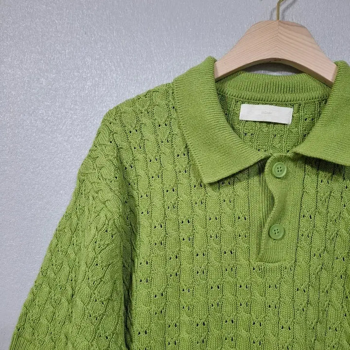 [BUNJANG] Minav Cotton Cable Knit Polo Shirt XL / 미나브 코튼 케이블 카라 니트티 XL