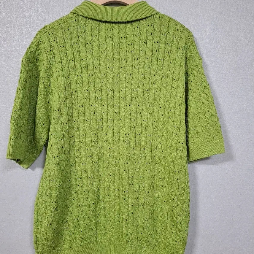 [BUNJANG] Minav Cotton Cable Knit Polo Shirt XL / 미나브 코튼 케이블 카라 니트티 XL