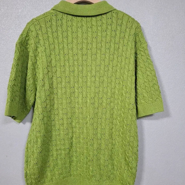 [BUNJANG] Minav Cotton Cable Knit Polo Shirt XL / 미나브 코튼 케이블 카라 니트티 XL