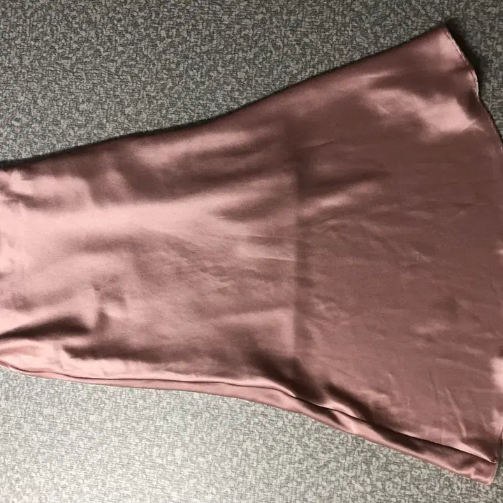 [BUNJANG] Satin Maxi Skirt - Pink A-Line with Back Banding / 새옷) 고퀄 새틴 맥시 스커트 치마 롱 핑크 A라인 뒷밴딩