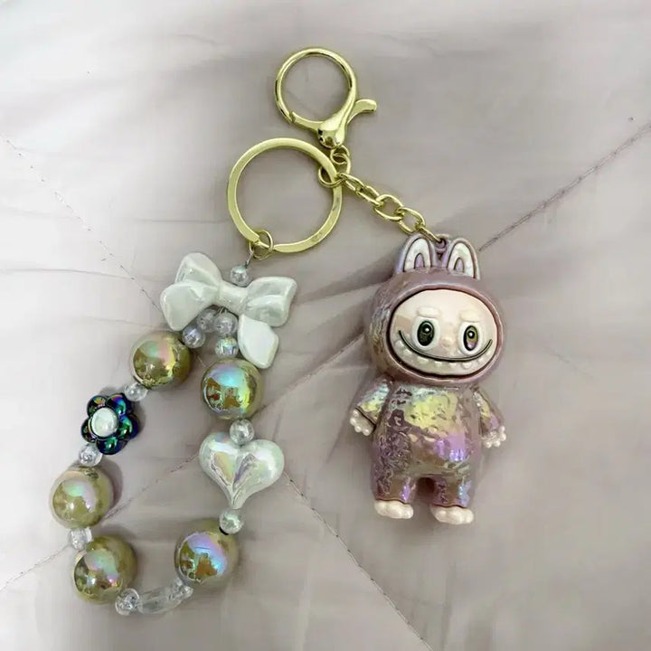 [BUNJANG] Laubu Ribbon Bead Keyring / 라부부리본구슬키링