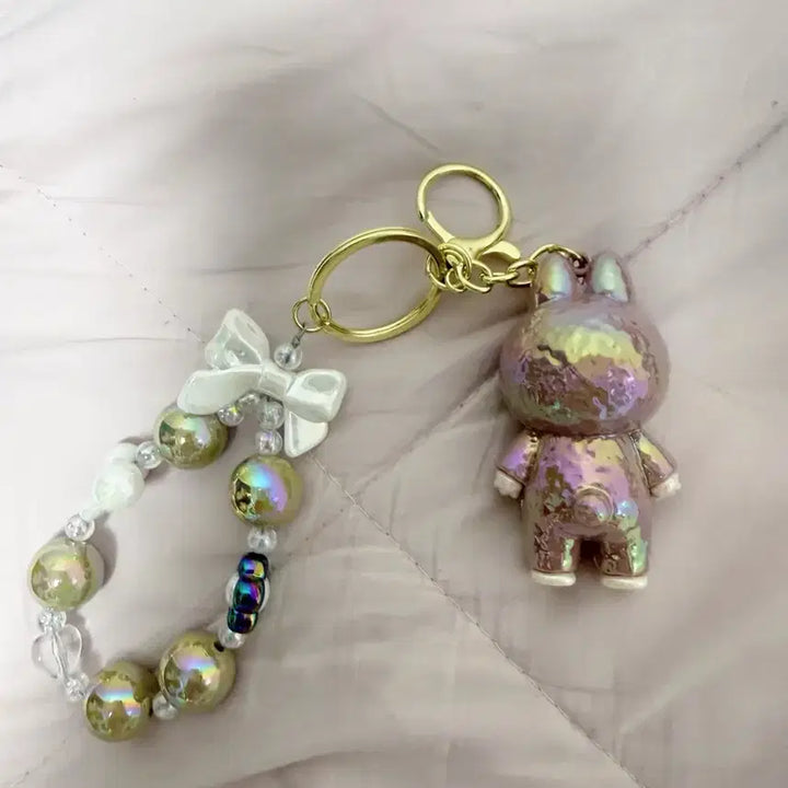 [BUNJANG] Laubu Ribbon Bead Keyring / 라부부리본구슬키링