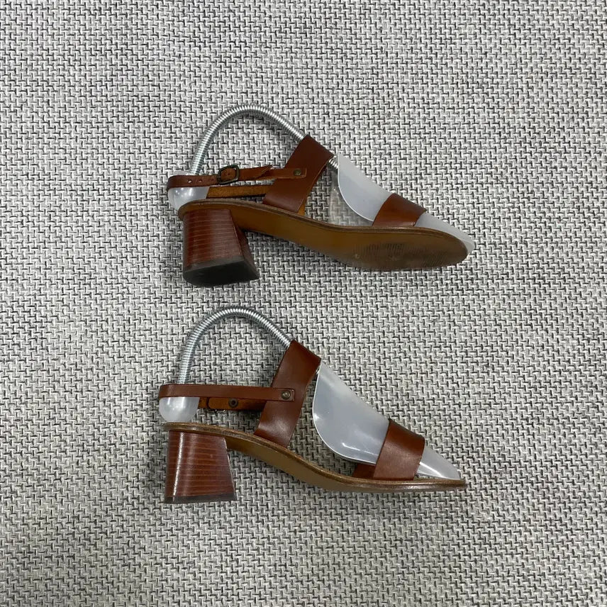 [BUNJANG] Italian Leather Sandals / [신발230] Made in Italy 브라운 리얼 레더 샌들