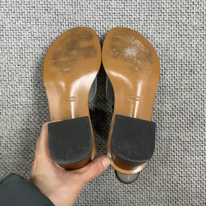 [BUNJANG] Italian Leather Sandals / [신발230] Made in Italy 브라운 리얼 레더 샌들