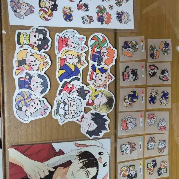 [BUNJANG] Haikyu SD Characters Sticker and Postcard Bundle / 하이큐 띠부실 스티커 엽서 아크릴키링 일괄