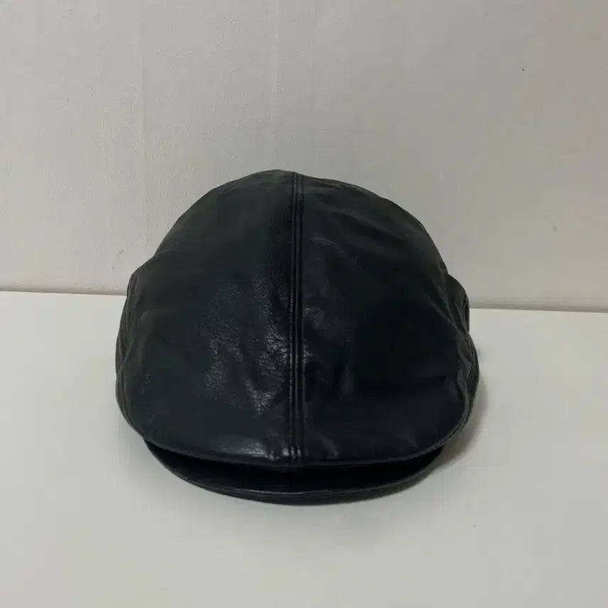 [BUNJANG] Black Leather Hunting Cap / 블랙 레더 가죽 헌팅캡 모자