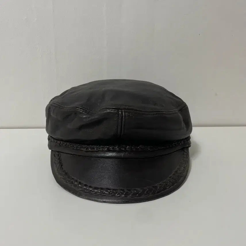 [BUNJANG] Leather Hunting Cap / 브라운 레더 가죽 헌팅캡 모자