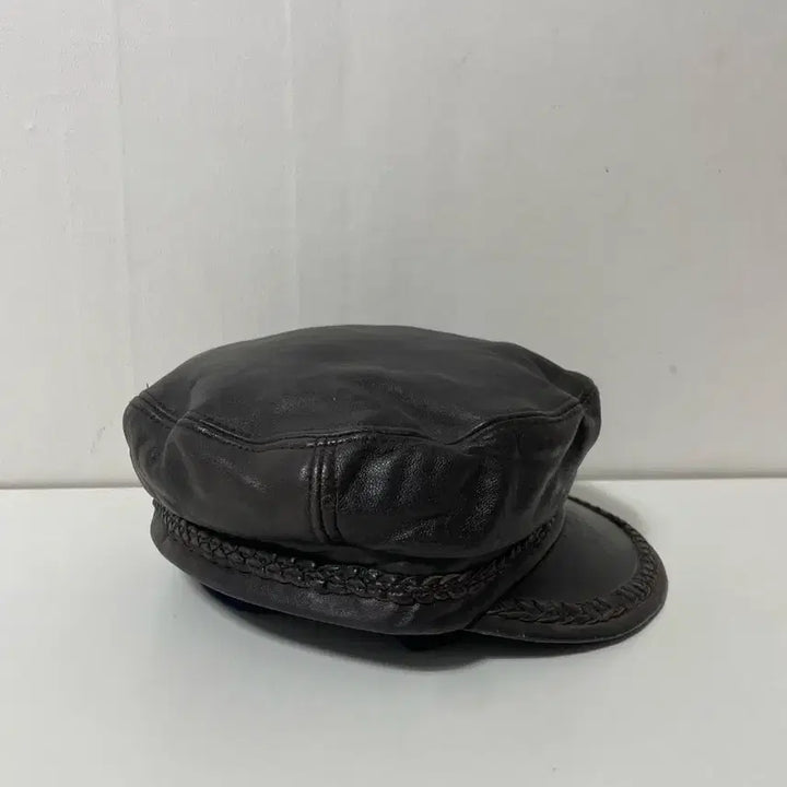 [BUNJANG] Leather Hunting Cap / 브라운 레더 가죽 헌팅캡 모자