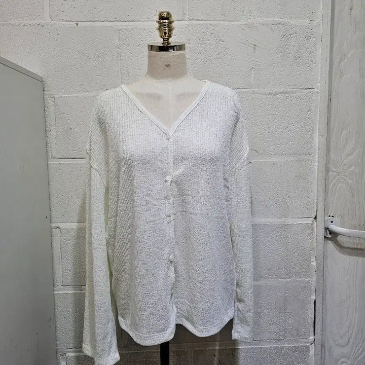 [BUNJANG] Cream Color Lightweight Cardigan / 얇은재질의 시원한소재 가디건 긴팔- 크림색