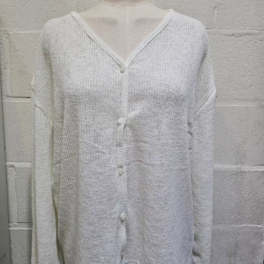[BUNJANG] Cream Color Lightweight Cardigan / 얇은재질의 시원한소재 가디건 긴팔- 크림색