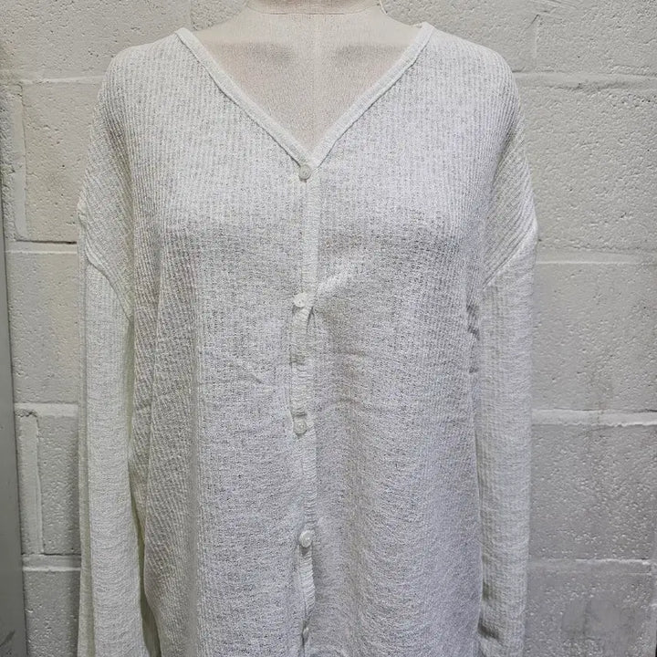 [BUNJANG] Cream Color Lightweight Cardigan / 얇은재질의 시원한소재 가디건 긴팔- 크림색
