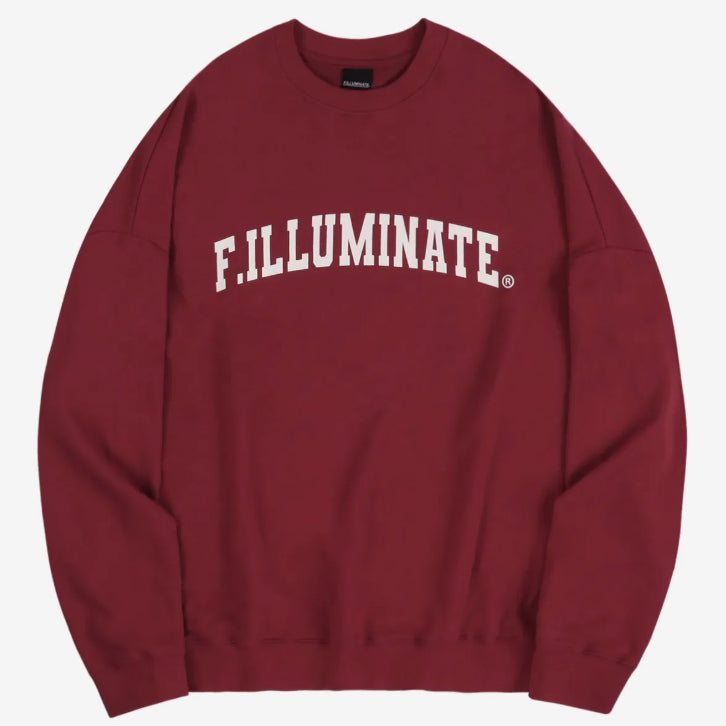 [BUNJANG] Filluminate Arch Logo Sweatshirt Wine [M] / 필루미네이트 오버핏 아치 로고 스웨트 셔츠 와인 [M]