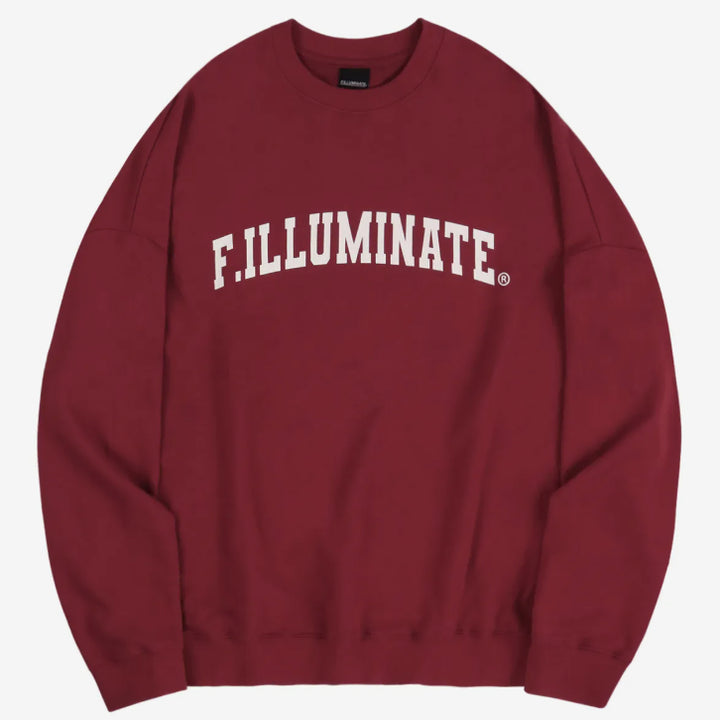 [BUNJANG] Filluminate Arch Logo Sweatshirt Wine [M] / 필루미네이트 오버핏 아치 로고 스웨트 셔츠 와인 [M]