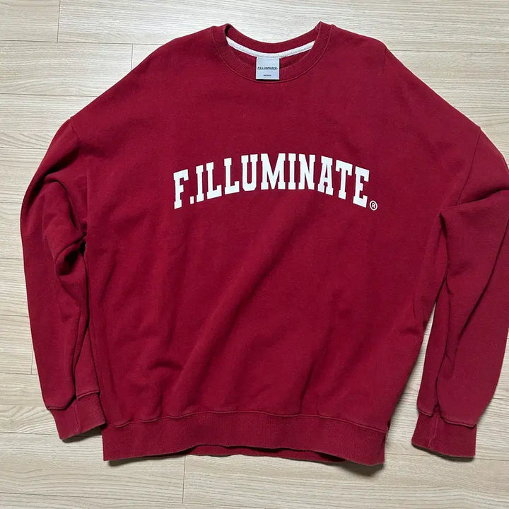[BUNJANG] Filluminate Arch Logo Sweatshirt Wine [M] / 필루미네이트 오버핏 아치 로고 스웨트 셔츠 와인 [M]