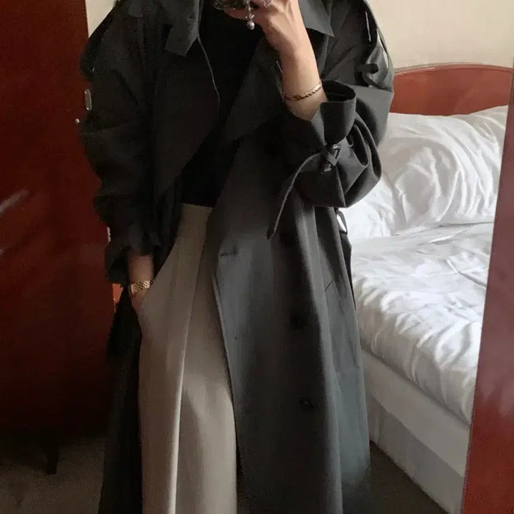 [BUNJANG] Vicinni Vienna Trench Coat [Charcoal] / 바이씨니 비엔나 트렌치[차콜]