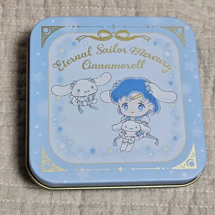 [BUNJANG] Sanrio x Sailor Moon Collaboration Tin Case &amp; Memo Pad Set Cinnamonroll x Mercury / 산리오X세일러문 콜라보 틴케이스 메모지 세트 시나모롤x머큐리