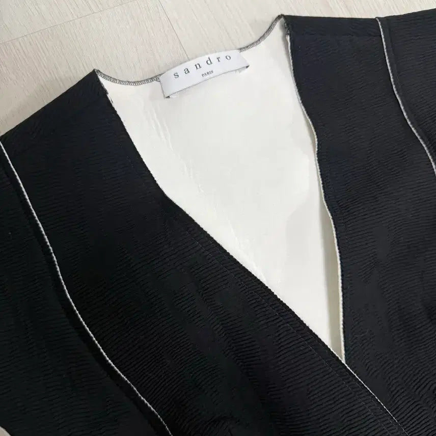 [BUNJANG] Sandro Black and White Color Block Dress / 산드로 블랙 화이트 배색 원피스