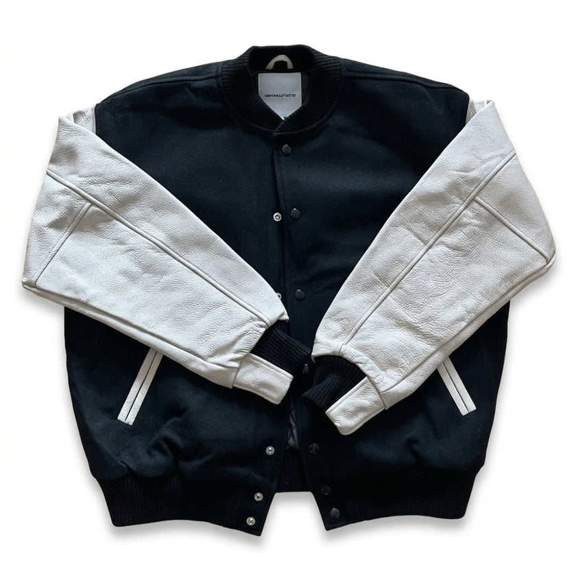 [BUNJANG] Espionage Varsity Jacket (Black/White) / 에스피오나지 바시티 Black/White