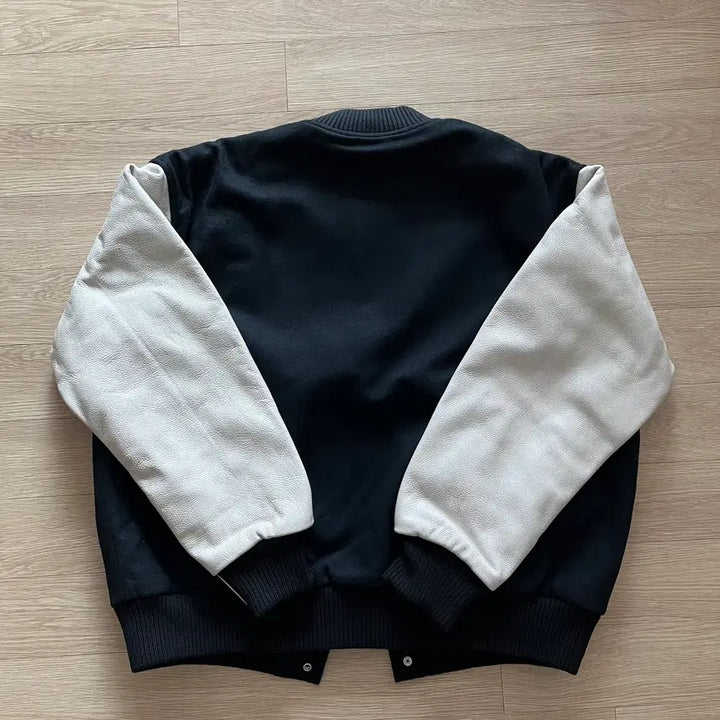 [BUNJANG] Espionage Varsity Jacket (Black/White) / 에스피오나지 바시티 Black/White