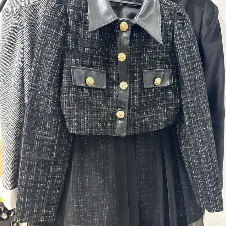 [BUNJANG] Black Tweed Two-Piece Set / 투피스 세트 일괄
