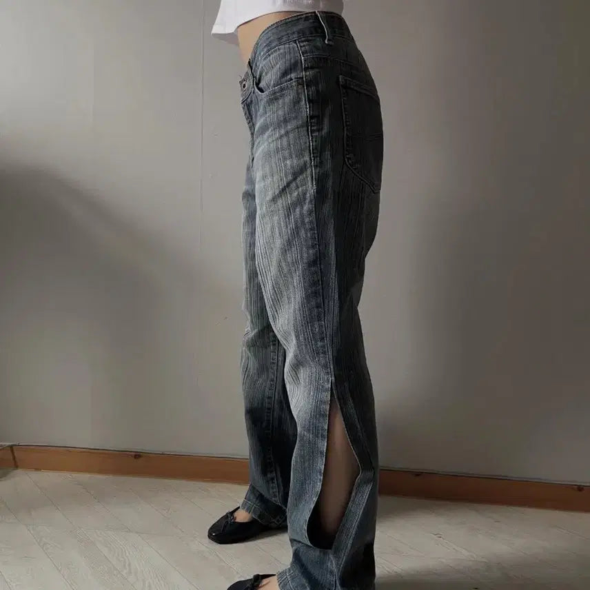 [BUNJANG] Lauren Ralph Lauren Side Slit Pants (Black) / 로렌 랄프 로렌 side slit pants (black)
