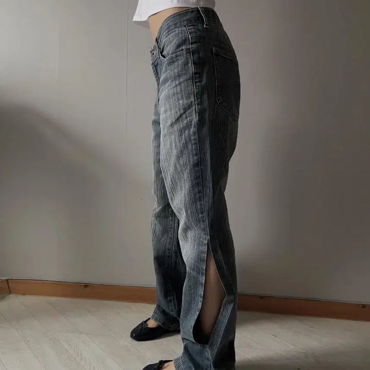 [BUNJANG] Lauren Ralph Lauren Side Slit Pants (Black) / 로렌 랄프 로렌 side slit pants (black)