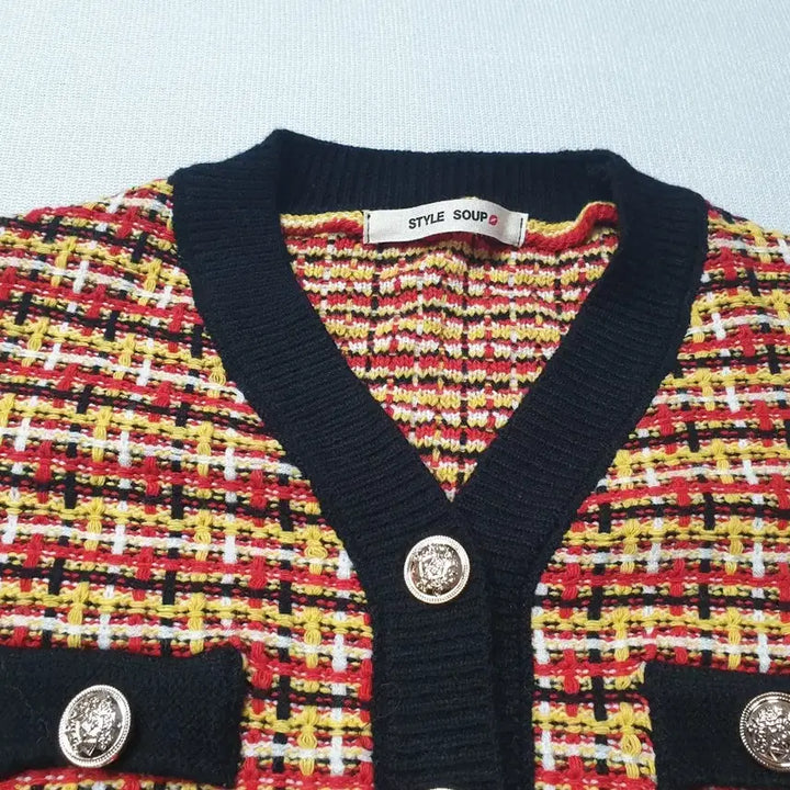 [BUNJANG] SOUP Tweed Knit Cardigan / SOUP 트위드 니트 가디건 레드/옐로우 여성95