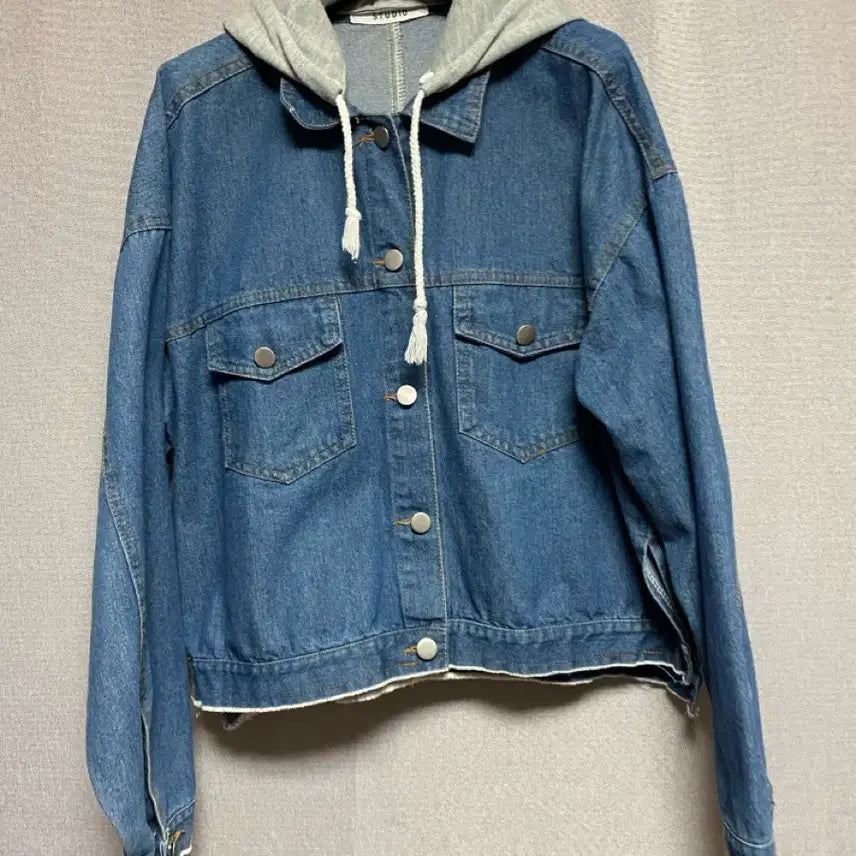 [BUNJANG] No Brand Detachable Hood Denim Jacket (Size 55 Recommended) / [노브랜드 ] 후드 탈부착 데님 자켓 (55추천)